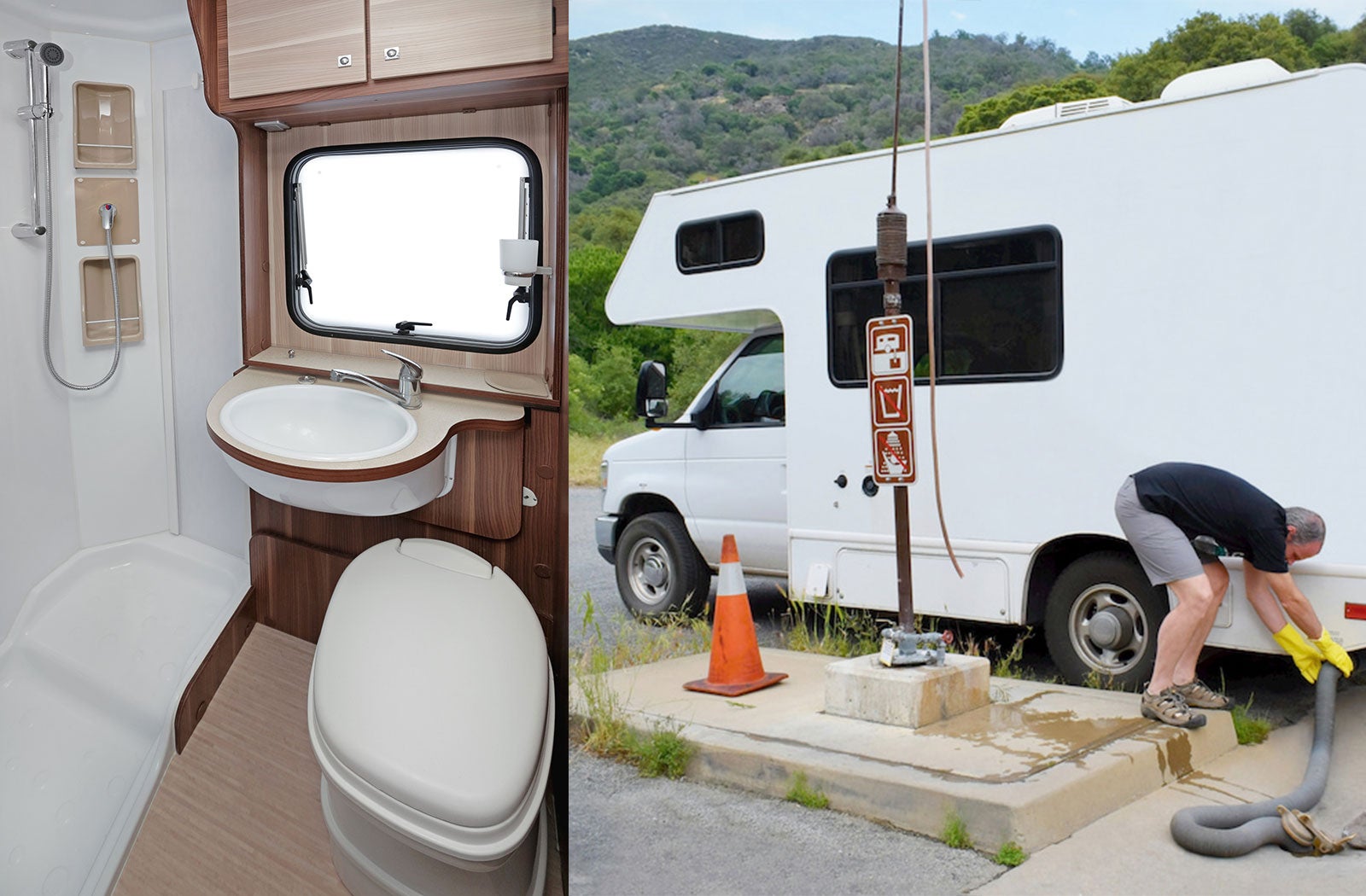 Portable RV/camper toilet and holding tank setup in Georgetown, Kentucky
